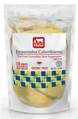 Empanadas Colombianas Pollo pre-fritas 8/10ea