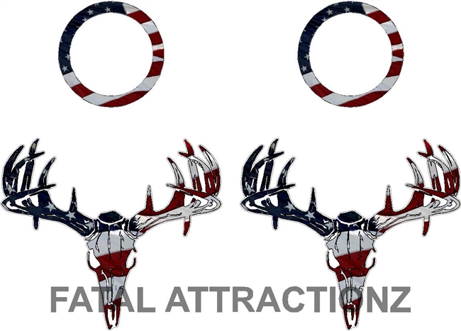 American Flag Deer Skull S4 Cornhole Pack