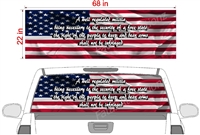 American Flag 2nd Amendment See Thru Window Wrap 22"x68"