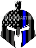 American Flag Blue Line Spartan Trojan Police