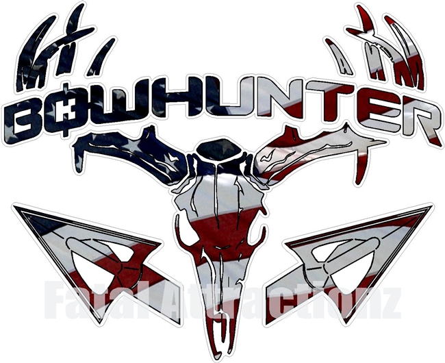 American Flag Bowhunter Deer Skull Arrows