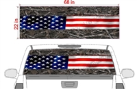 American Flag Camo Stripe See Thru Window Wrap 22"x68"