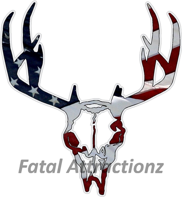 American Flag Deer Skull S12