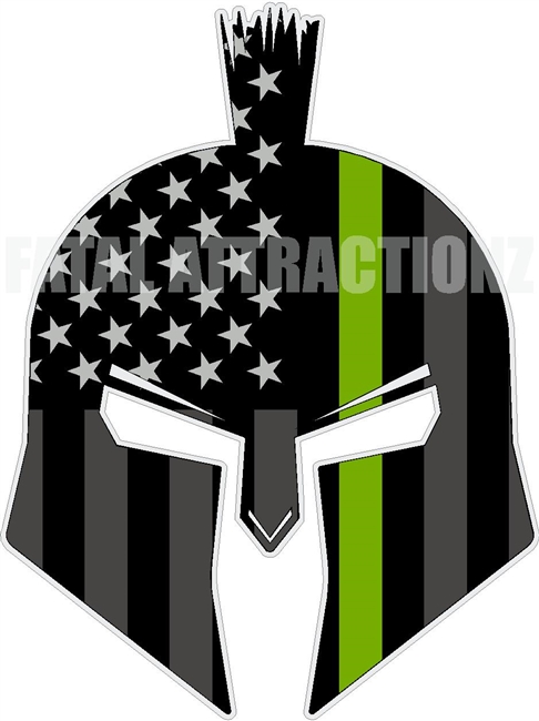 American Flag Green Line Spartan Trojan Wild Life Conservation