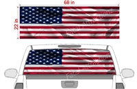 American Flag Wavy See Thru Window Wrap 22"x68"