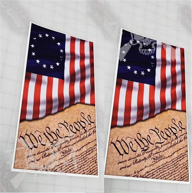 Betsy Ross We The People American Flag  Cornhole Cover Vinyl Wrap