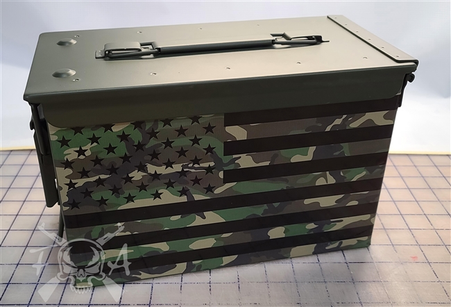 Camo American Flag Ammo Can Wrap pair