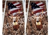 Camo American Flag Deer Cornhole Cover Wrap