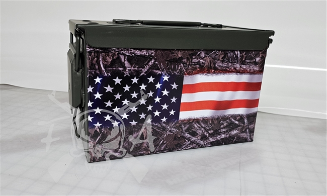 Camo American Flag Stripe Ammo Can Wrap