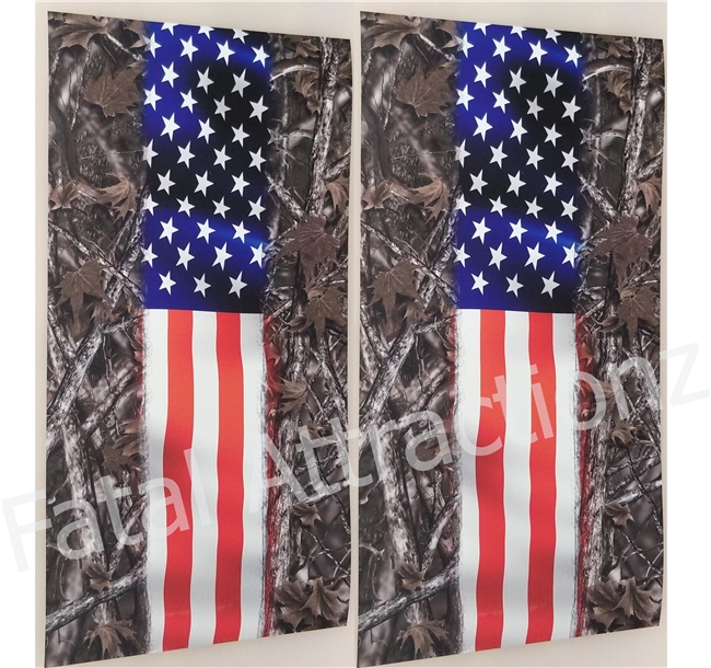 Camo American Flag Stripe Cornhole Cover Wrap