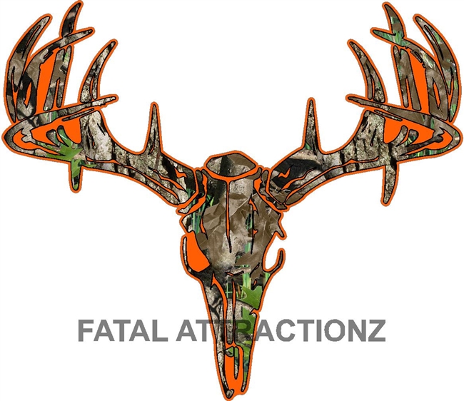 Camo Orange Deer Skull S4