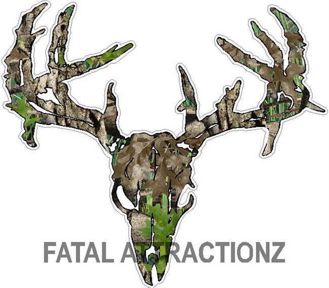 Camo Zombie Deer Skull