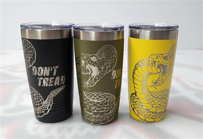 DON'T TREAD Rattlesnake 20 oz Tumbler Engraved