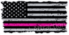 Distressed American Flag Thin Hot Pink Line