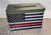 Distressed Red American Flag Ammo Can Box Wrap pair