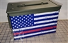 Distressed Dress Blues American Flag Ammo Can Box Wrap pair