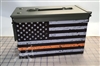 Distressed Orange American Flag Ammo Can Box Wrap pair