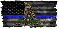 Distressed American Blue Line Gadsden Flag