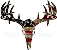 Distressed American Flag Deer Skull S4