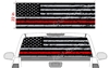 Distressed American Flag Red Line See Thru Window Wrap 22"x68"