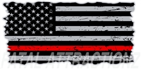 Distressed American Flag Thin Red Line
