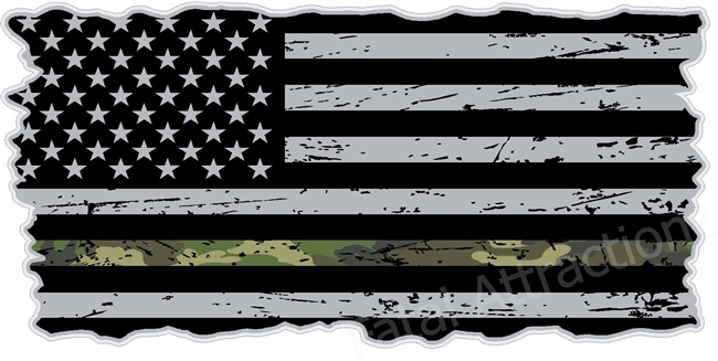 Distressed American Flag Thin Camo Line