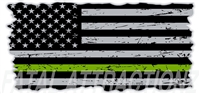 Distressed American Flag Thin Green Line