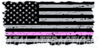 Distressed American Flag Thin Pink Line