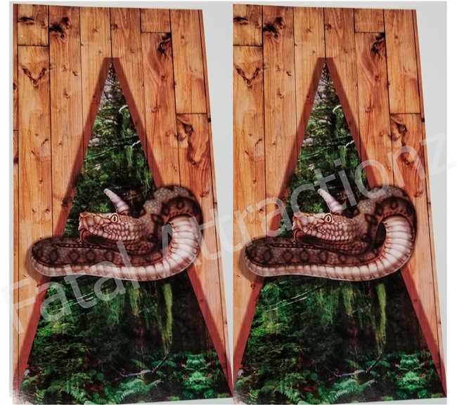 Forest Camo Boards Snake Cornhole Cover Wrap