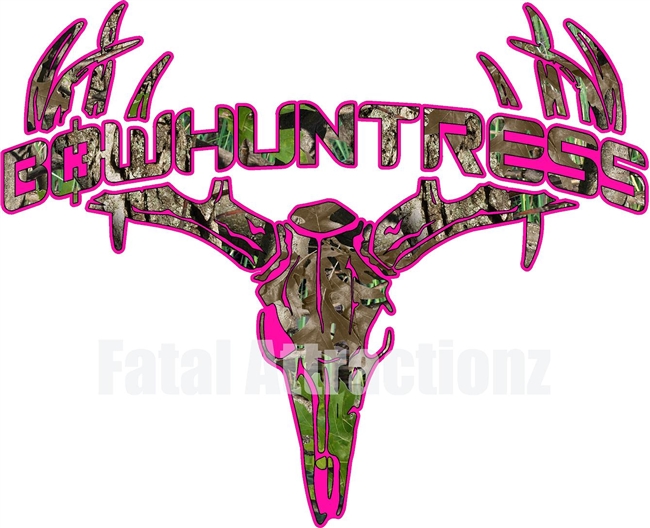 Hot Pink Camo Bowhuntress Deer Skull S4
