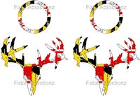 Maryland Flag Zombie Deer Skull Cornhole Pack