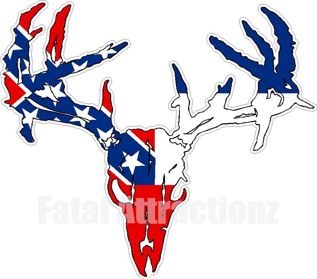 Mississippi State Flag Zombie Deer Skull