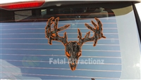 Orange Ambush Camo Zombie Deer Skull