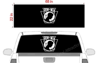 POW Keystone Flag See Thru Window Wrap 22"x68"