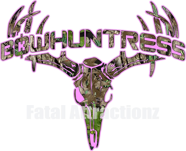 Pink Camo Bowhuntress Deer Skull S4