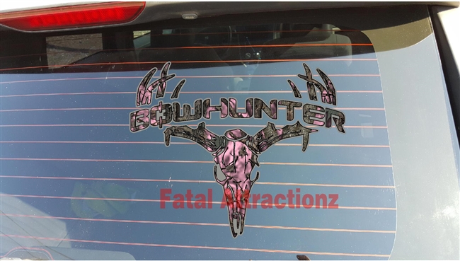 Pink Hybrid Camo Bowhunter Deer Skull S4