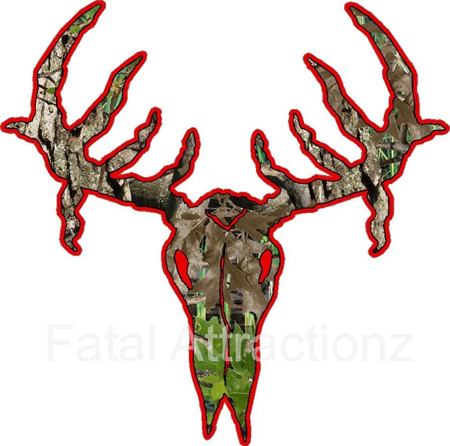 Red Camo Deer Skull S3