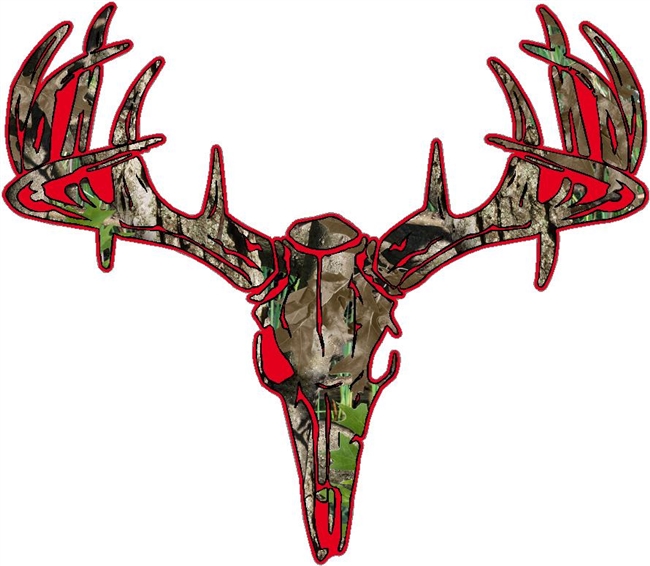 Red Camo Deer Skull S4