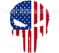 Rugged American Flag Skull