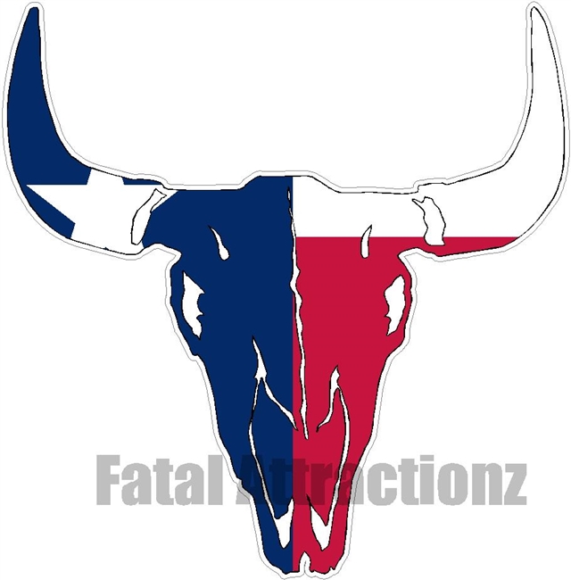 Texas Flag Bull Skull