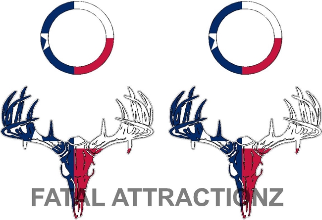 Texas Flag Deer Skull S4 Cornhole Pack