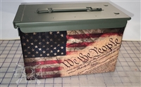 Ripped Distressed We The People American Flag Ammo Can Box Wrap Set
