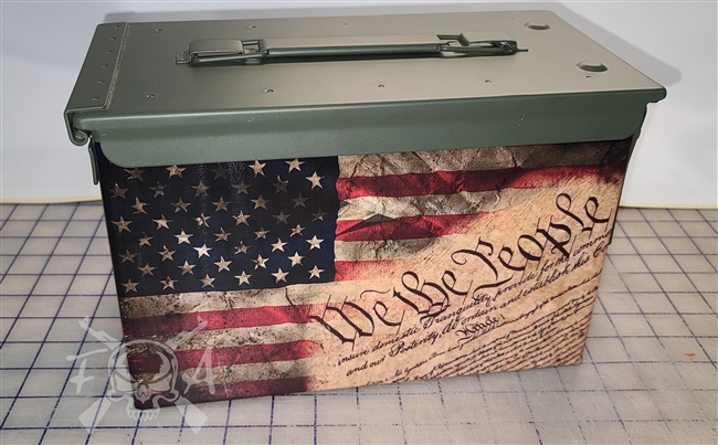 Ripped Distressed We The People American Flag Ammo Can Box Wrap Set