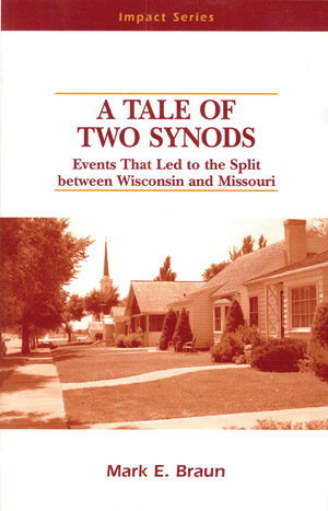 A Tale of Two Synods
by M. Braun
A must read for every Lutheran interested in knowing about the substance of the split between the two synods, Missouri and Wisconsin.  This book is especially useful for WELS members who want to better understand the