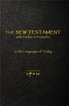 The softcover edition of The New Testament with Psalms & Proverbs – in the Language of Today translated by  William F. Beck is a handy and affordable New Testament for personal use and for bulk distribution for Evangelism purposes. Its size and larger typ