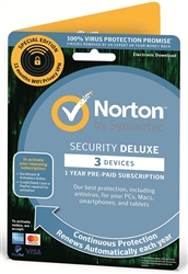 Norton Security Deluxe 2024and Wifi Privacy 1 Year 3 Device Retail