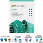 Microsoft Office 365 Family up to 6 users 1 year subscription Multiple PCs/Macs, Tablets and Phones Box