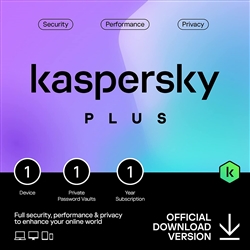 Kaspersky Plus Internet Security 2024 1 Device 1 Year Antivirus PC/Mac/Android Download