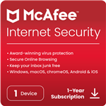 McAfee Internet Security 2024 - 1 User 1 Year Licence