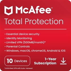 McAfee Total Protection 2024 10 Device 1 Year Licence